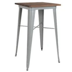 Emma And Oliver 23.75" Square Wood/Metal Indoor Bar Height Table -Home office GUEST 376e3f25 3a61 4ddc a507 5ce6c970cc9d