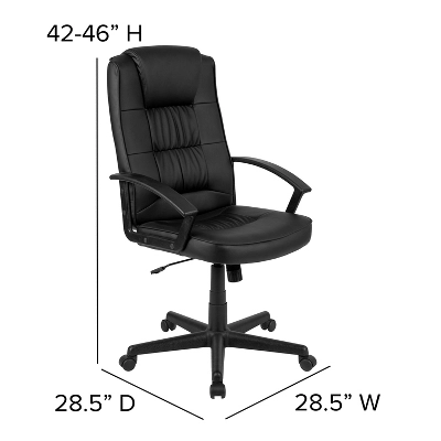 Emma And Oliver High Back Black LeatherSoft Task Chair With Arms - Desk Chair 5 Emma And Oliver High Back Black LeatherSoft Task Chair With Arms - Desk Chair - Image 5