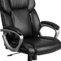 Emma And Oliver Mid-Back Leather Executive Swivel Office Chair With Padded Arms -Home office GUEST 37aa4c89 99c8 4387 a166 132ae42d59bd