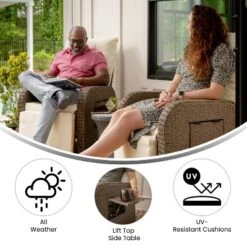 Emma And Oliver Aritzo Set Of 2 Wicker Rattan Patio Recliner Lounge Chairs With Side Flip-Up Tables For Indoor/Outdoor Use 23 Emma And Oliver Aritzo Set Of 2 Wicker Rattan Patio Recliner Lounge Chairs With Side Flip-Up Tables For Indoor/Outdoor Use -Home office GUEST 37aa715a 984c 4ef7 9a5f 73569761bbcb