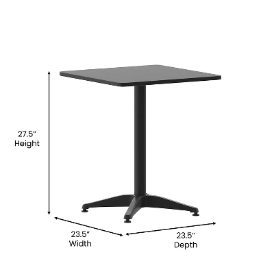 Emma And Oliver 23.5'' Square Aluminum Indoor-Outdoor Table With Base 6 Emma And Oliver 23.5'' Square Aluminum Indoor-Outdoor Table With Base - Image 6
