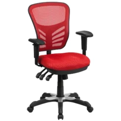 Emma And Oliver Mid-Back Mesh Triple Paddle Swivel Ergonomic Office Chair With Adjustable Arms -Home office GUEST 38cad47e b739 4e45 9cc9 81857db11a6e