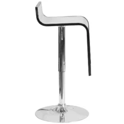 Emma And Oliver White Plastic Adjustable Height Barstool With Chrome Drop Frame -Home office GUEST 398422e4 2fca 4618 b003 1de0f6eff333