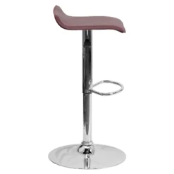 Emma And Oliver Solid Wave Seat Vinyl Adjustable Height Barstool With Chrome Base -Home office GUEST 39a6d2be f8ef 4ff8 82f3 5b05fca820eb