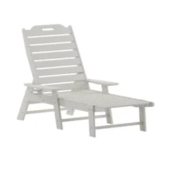 Emma And Oliver Poly Resin Adjustable Adirondack Lounger With Swivel Cup Holder For Indoor/Outdoor Use -Home office GUEST 39b2d09f 0258 4f00 8609 dada696adb20
