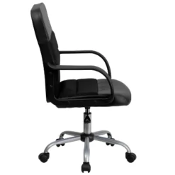 Emma And Oliver Mid-Back Black LeatherSoft And Mesh Swivel Task Office Chair With Arms -Home office GUEST 3a621967 dede 4aa0 b8a3 c779cbaa8f2a