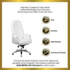 Emma And Oliver High Back Traditional Button Tufted Multifunction Swivel Ergonomic Office Chair 23 Emma And Oliver High Back Traditional Button Tufted Multifunction Swivel Ergonomic Office Chair -Home office GUEST 3b70dff7 5271 45ab b2f3 d7681110b51c