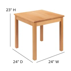 Emma And Oliver Kids Natural Solid Wood Table And Chair Set For Classroom, Playroom, Kitchen -Home office GUEST 3bbc143d 24b7 4f0e bf0f 7de1271de2c8