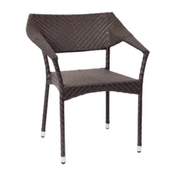 Emma And Oliver Modern All-Weather Patio Dining Chair With Fade And Weather Resistant PE Rattan And Reinforced Steel Frame -Home office GUEST 3bfefd9a 74c8 448e a301 17eff6449aa9