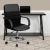 Emma And Oliver Mid-Back Black LeatherSoft And Mesh Swivel Task Office Chair With Arms