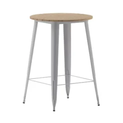 Emma And Oliver Indoor/Outdoor Bar Top Table, 30" Round All Weather Poly Resin Top With Steel Base -Home office GUEST 41b14972 ff08 4232 8ebb 652cce53a064