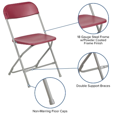 Emma And Oliver Set Of 10 Stackable Folding Plastic Chairs - 650 LB Weight Capacity 1 Emma And Oliver Set Of 10 Stackable Folding Plastic Chairs - 650 LB Weight Capacity