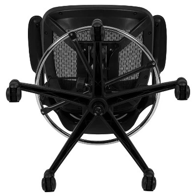 Emma And Oliver Mid-Back Transparent Mesh Drafting Chair With Flip-Up Arms 9 Emma And Oliver Mid-Back Transparent Mesh Drafting Chair With Flip-Up Arms - Image 9