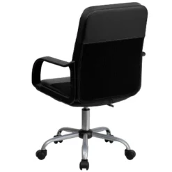 Emma And Oliver Mid-Back Black LeatherSoft And Mesh Swivel Task Office Chair With Arms -Home office GUEST 4242c0a8 8b83 4b18 8b97 8aa507723556