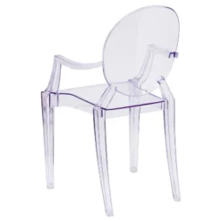 Emma And Oliver Oval Back Ghost Chair With Arms In Transparent Crystal -Home office GUEST 4295fa51 2ce4 406d 9246 11e6da8c451e