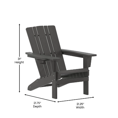 Emma And Oliver Set Of 2 Adirondack Chairs With Cup Holders, Weather Resistant HDPE Adirondack Chairs 6 Emma And Oliver Set Of 2 Adirondack Chairs With Cup Holders, Weather Resistant HDPE Adirondack Chairs - Image 6