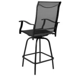 Emma And Oliver Patio Bar Height Stools Set Of 2, All-Weather Textilene Swivel Stools -Home office GUEST 43bb6de2 a674 4518 8010 c8b2c766049f
