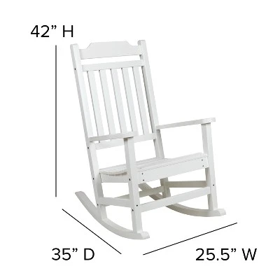 Emma And Oliver Set Of 2 Indoor/Outdoor Poly Resin Rocking Chairs With Side Table 6 Emma And Oliver Set Of 2 Indoor/Outdoor Poly Resin Rocking Chairs With Side Table - Image 6