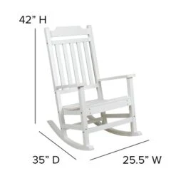 Emma And Oliver All-Weather Rocking Chair In Faux Wood - Patio And Backyard Furniture -Home office GUEST 44899758 15f5 4b3e abb6 b684147826ee