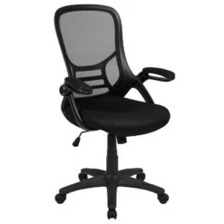 Emma And Oliver High Back Mesh Ergonomic Office Chair With Flip-up Arms -Home office GUEST 455937c0 c67e 44a1 b945 d4748801dbde