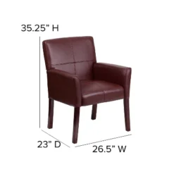 Emma And Oliver Leather Executive Side Reception Chair With Mahogany Legs -Home office GUEST 458218e6 bbdc 4bd9 8408 4a6195903521