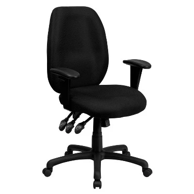 Emma And Oliver High Back Fabric 3-Paddle Ergonomic Swivel Office Chair Adjustable Arms 10 Emma And Oliver High Back Fabric 3-Paddle Ergonomic Swivel Office Chair Adjustable Arms - Image 10