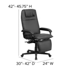 Emma And Oliver High Back Black LeatherSoft Executive Reclining Ergonomic Office Chair With Arms -Home office GUEST 47156e3f ccef 4f31 b8a0 5fd5f3e699c1