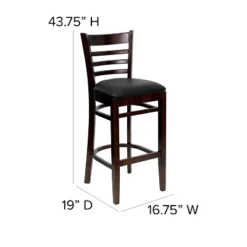 Emma And Oliver Ladder Back Wooden Restaurant Dining Barstool -Home office GUEST 47304029 13bc 4706 8cbe f96b8453da69
