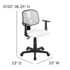 Emma And Oliver Pivot Back Mesh Swivel Task Office Chair With Arms -Home office GUEST 479a94c0 e29e 4566 9286 41886a469452