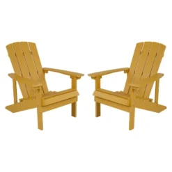 Emma And Oliver 2 Pack Outdoor All-Weather Poly Resin Wood Adirondack Chairs 31 Emma And Oliver 2 Pack Outdoor All-Weather Poly Resin Wood Adirondack Chairs -Home office GUEST 47f55bce ae47 4cd5 9aa8 7f6d4eb3b8d3