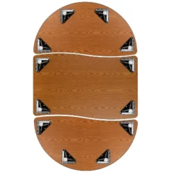 Emma And Oliver 3 Piece 76" Oval Wave Collaborative Grey Adjustable Activity Table Set -Home office GUEST 4870f193 65bf 417f b8f0 d0fc64ad1583