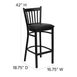 Emma And Oliver Black Vertical Back Metal Restaurant Dining Barstool 17 Emma And Oliver Black Vertical Back Metal Restaurant Dining Barstool -Home office GUEST 4afef94c 70dc 44ac a48e 9c10bc2f14a8