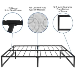 Emma And Oliver 14" Full Platform Bed Frame & 12" Mattress In A Box - No Box Spring Required -Home office GUEST 4c080528 8ddb 4d65 b657 aa2a343f4e90