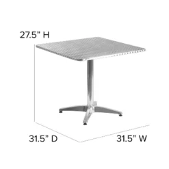 Emma And Oliver 31.5" Square Aluminum Indoor-Outdoor Table -Home office GUEST 4ce09fca a48d 4001 a1fe 8f14a54d6854