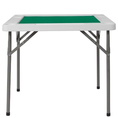 Emma And Oliver 34.5" Square 4-Player Folding Card Game Table With Green Felt And Cup Holders 8 Emma And Oliver 34.5" Square 4-Player Folding Card Game Table With Green Felt And Cup Holders - Image 8