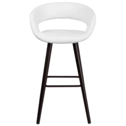 Emma And Oliver 29"H Wood Rounded Open Back Barstool -Home office GUEST 4ee0e9ee eeac 4416 b977 4511489327c5
