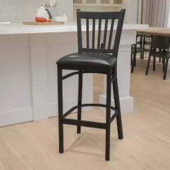 Emma And Oliver Black Vertical Back Metal Restaurant Dining Barstool 15 Emma And Oliver Black Vertical Back Metal Restaurant Dining Barstool -Home office GUEST 5074e8a5 ac87 4959 8393 d476f25df1f4