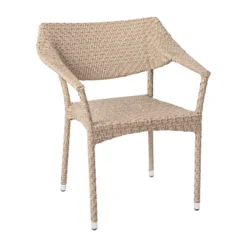 Emma And Oliver Modern All-Weather Patio Dining Chair With Fade And Weather Resistant PE Rattan And Reinforced Steel Frame -Home office GUEST 512afae2 dcdd 4b8f a372 cc48eb580032
