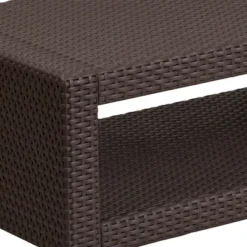 Emma And Oliver Chocolate Brown Faux Rattan Coffee Table -Home office GUEST 515f38b6 324e 4962 a9b2 b09aff0a28e6