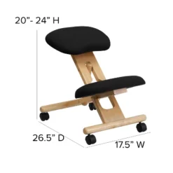 Emma And Oliver Mobile Wooden Ergonomic Kneeling Office Chair In Black Fabric -Home office GUEST 51caa90b c75b 41e8 9c50 a7ea1dab006a