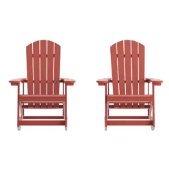 Emma And Oliver Set Of 2 Marcy Classic All-Weather Poly Resin Rocking Adirondack Chairs With Stainless Steel Hardware For Year Round Use -Home office GUEST 51de4852 8094 4721 a5b5 fed855751ba7
