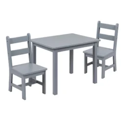 Emma And Oliver Kids 3 Piece Solid Hardwood Table And Chair Set For Playroom, Kitchen -Home office GUEST 51dfc7ff 3df2 497d 8e2d a63433ea6149