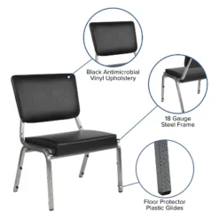 Emma And Oliver 1000 Lb. Antimicrobial Bariatric Open Back Chair -Home office GUEST 52b759ba 2521 479d a207 c5262e6dec3a
