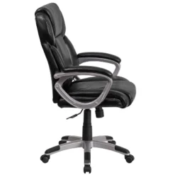 Emma And Oliver Mid-Back Leather Executive Swivel Office Chair With Padded Arms -Home office GUEST 53253b94 5eea 407d b045 88488bf37f1f