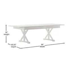 Emma And Oliver 8' X 40" Rectangular Solid Pine Folding Farm Table With Crisscross Legs -Home office GUEST 53e41c22 9fdf 4893 afe4 7c577d1fdfe9