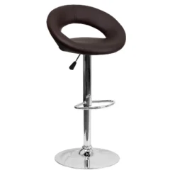 Emma And Oliver Rounded Orbit-Style Back Vinyl Swivel Adjustable Height Barstool -Home office GUEST 5559f6ff e1cc 47ea af09 b48c6bd44296