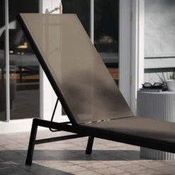 Emma And Oliver Set Of 2 Textilene Adjustable 5 Position Patio Chaise Lounge And Metal Frame -Home office GUEST 5705d790 1eef 4cf7 9c67 1d357a19babd