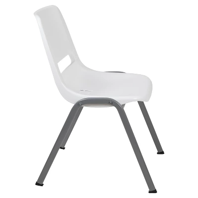 Emma And Oliver White Ergonomic Shell Student Stack Chair - Classroom Chair / Office Guest Chair 11 Emma And Oliver White Ergonomic Shell Student Stack Chair - Classroom Chair / Office Guest Chair - Image 11