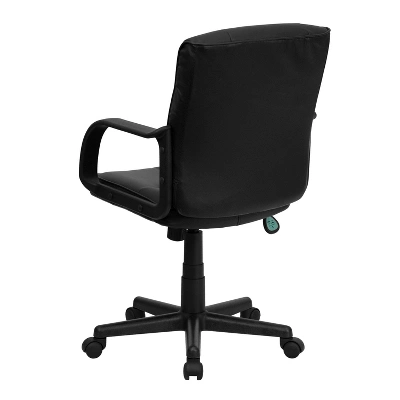Emma And Oliver Mid-Back Black LeatherSoft Swivel Task Office Chair With Arms 6 Emma And Oliver Mid-Back Black LeatherSoft Swivel Task Office Chair With Arms - Image 6