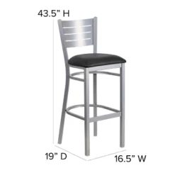 Emma And Oliver Silver Slat Back Metal Restaurant Dining Barstool 12 Emma And Oliver Silver Slat Back Metal Restaurant Dining Barstool -Home office GUEST 5bcf58c7 9a55 4144 bef8 7b8aacce243f